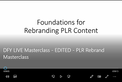 Rebranding PLR Content Video